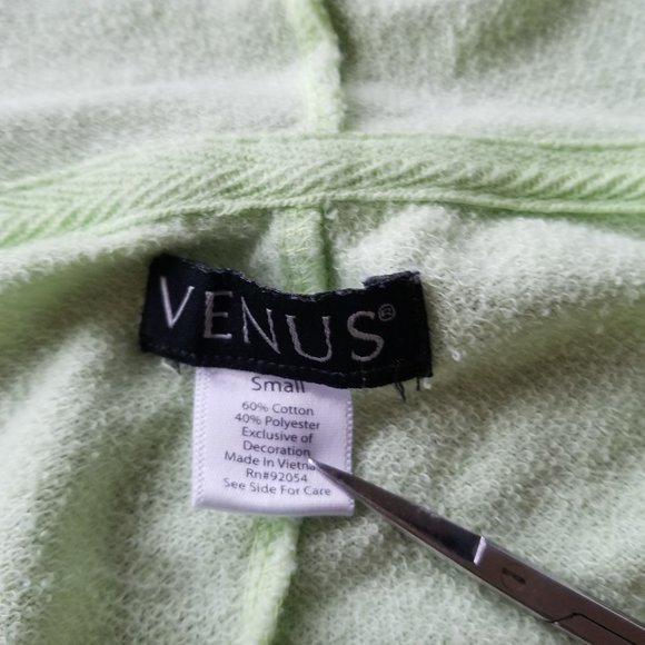 VENUS Blue and Green Wash Embellished Hoodie - Picture 4 of 7